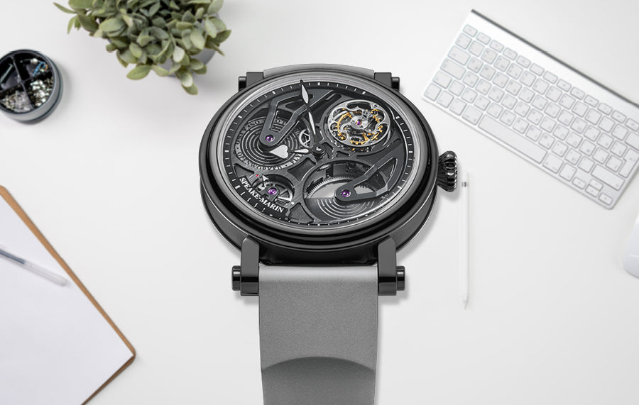 Openworked Tourbillon Black DLC