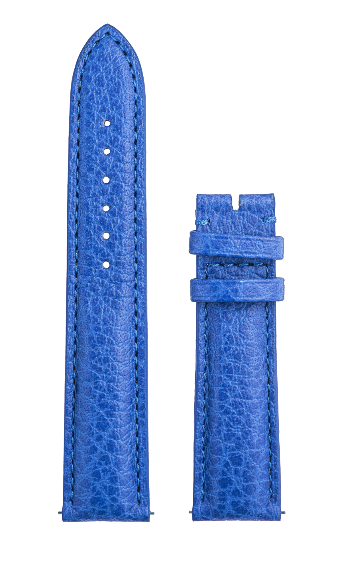 Blue Grained Calf Leather